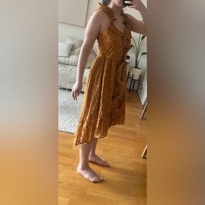 Manoush Orange Midi Dress - size 38 (equal to US size 6)